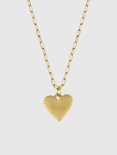 HART Small Ribbed Heart of Gold Necklace