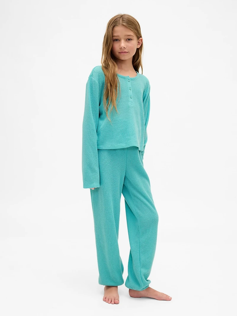 Kids Recycled Waffle PJ Set