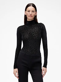 GapStudio Burnout Velvet Leopard Bodysuit