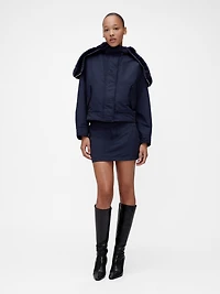 GapStudio Faux Fur-Lined Crop Bomber Jacket