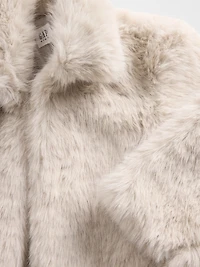 Kids Recycled Faux Fur Crop Coat