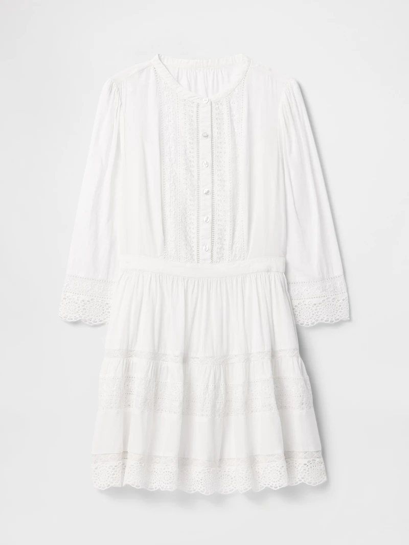 Lace-Trim Mini Dress