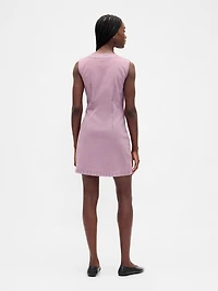 Denim V-Neck Mini Dress