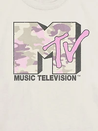 Kids MTV Pink Camo Graphic T-Shirt