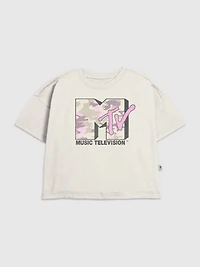Kids MTV Pink Camo Graphic T-Shirt