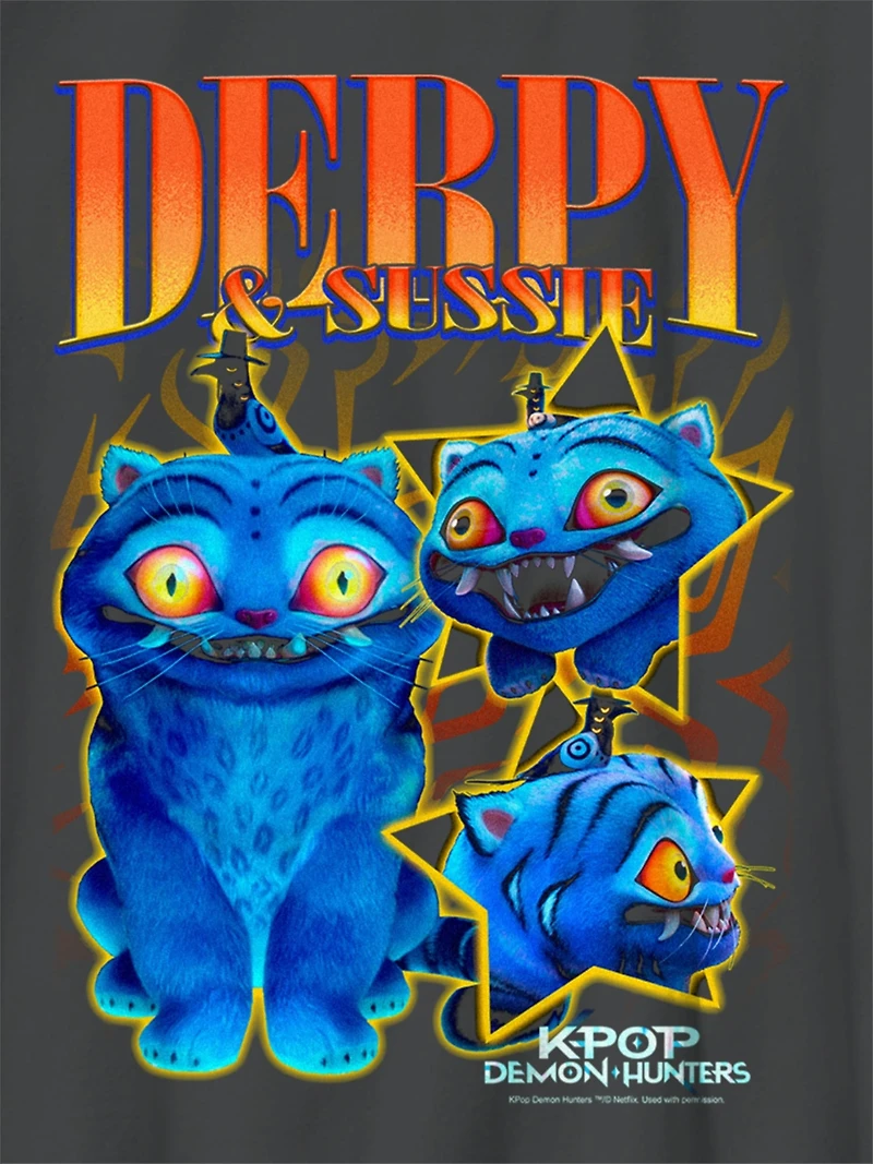 Kids K-Pop Demon Hunters Derpy y2k Graphic T-Shirt