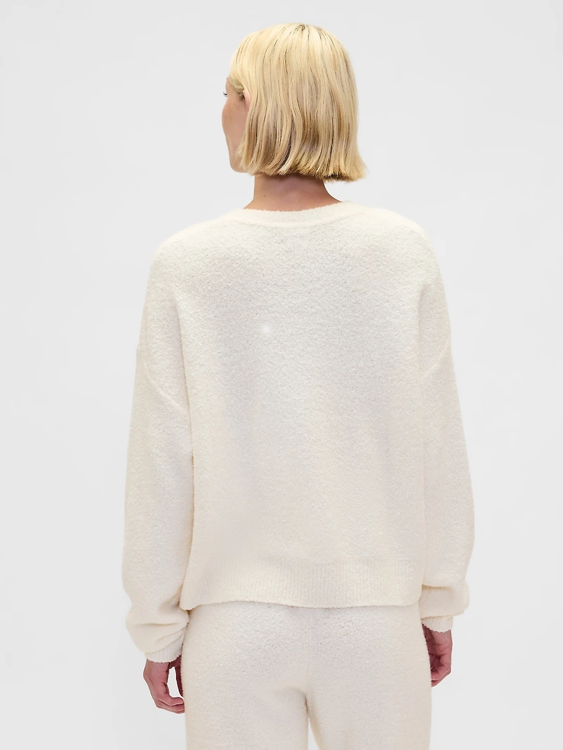 CashSoft Boucle Relaxed Crewneck Top