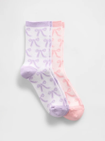 Kids Bow Crew Socks (2-Pack)