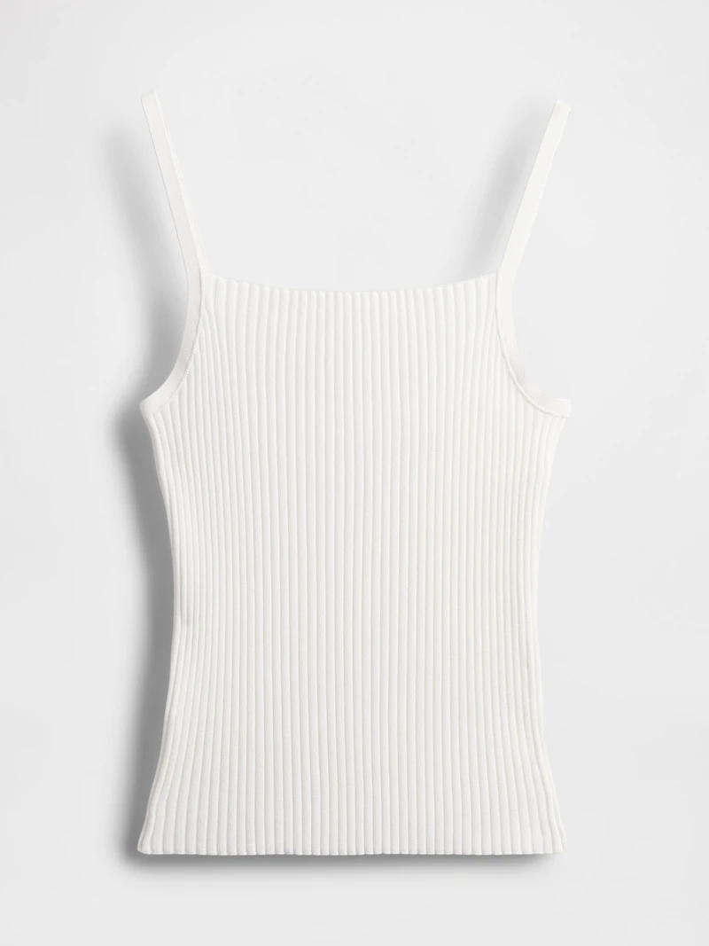 Rib Sweater Crop Tank Top