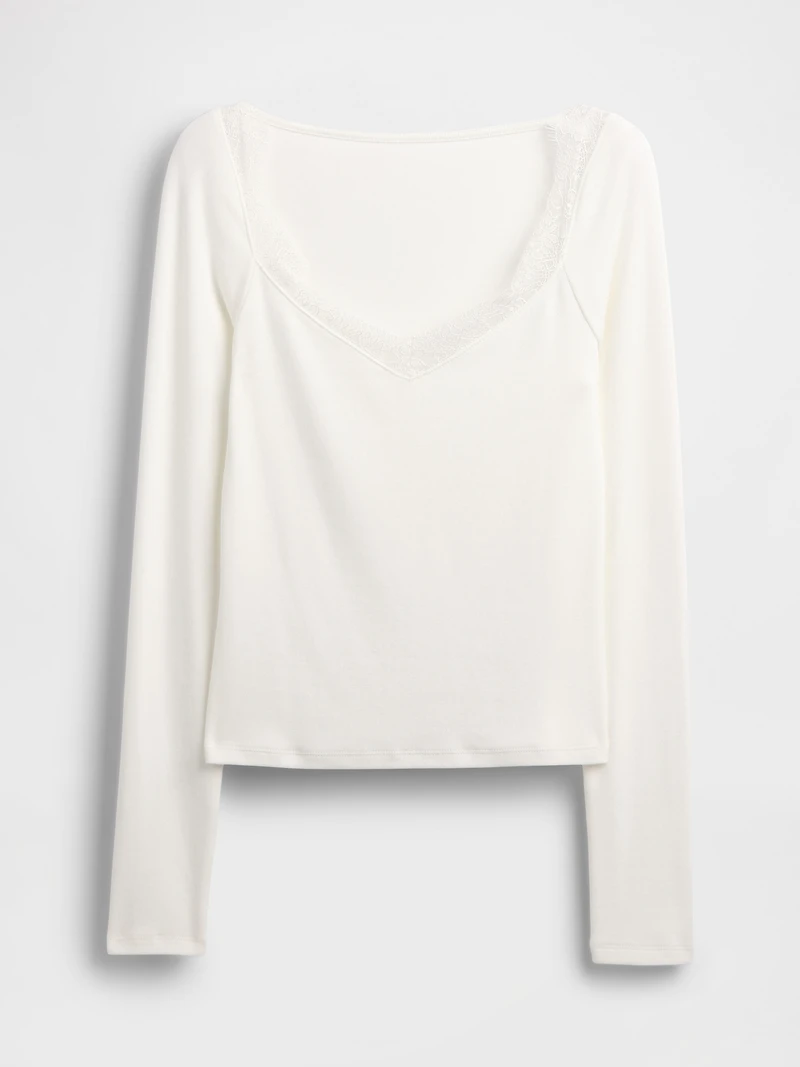 Modern Lace-Trim Top