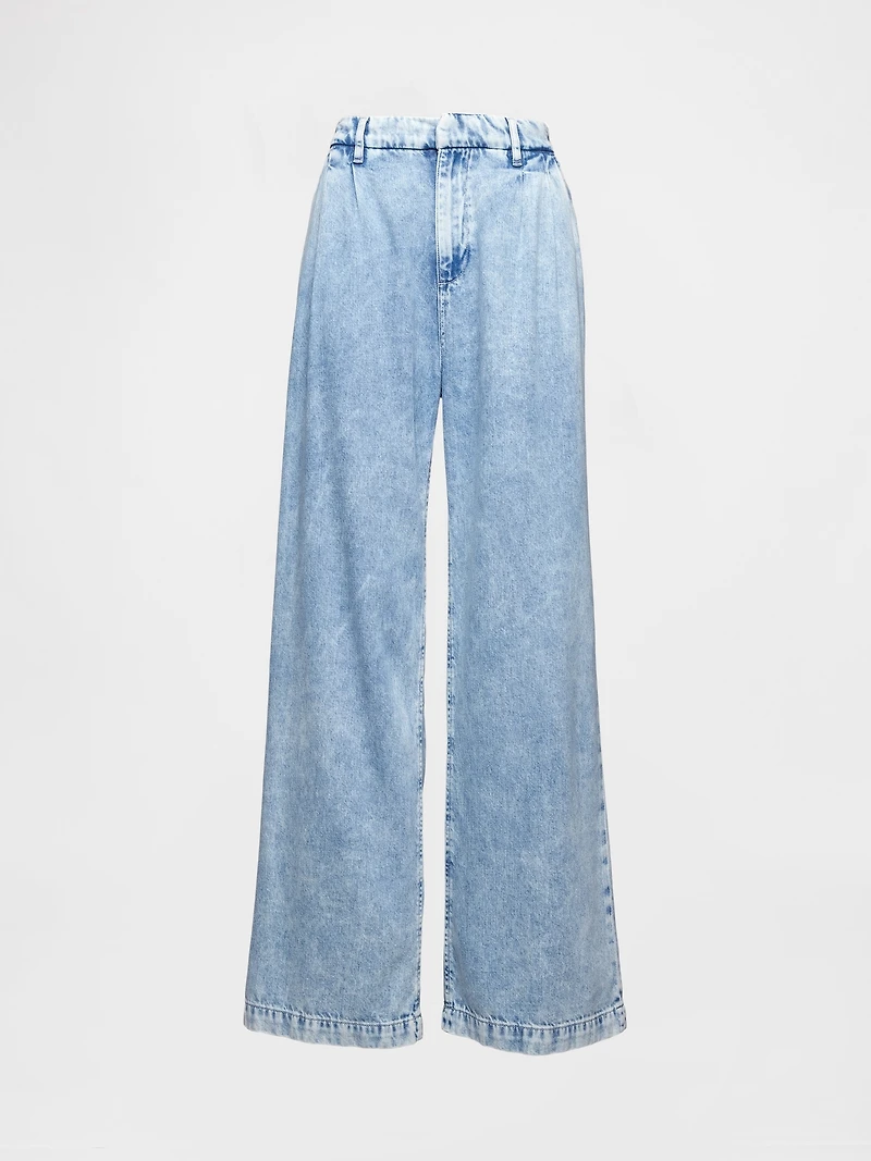 365 High Rise UltraSoft Pleated Denim Trousers
