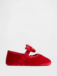 Baby Velvet Bow Mary Jane Flats