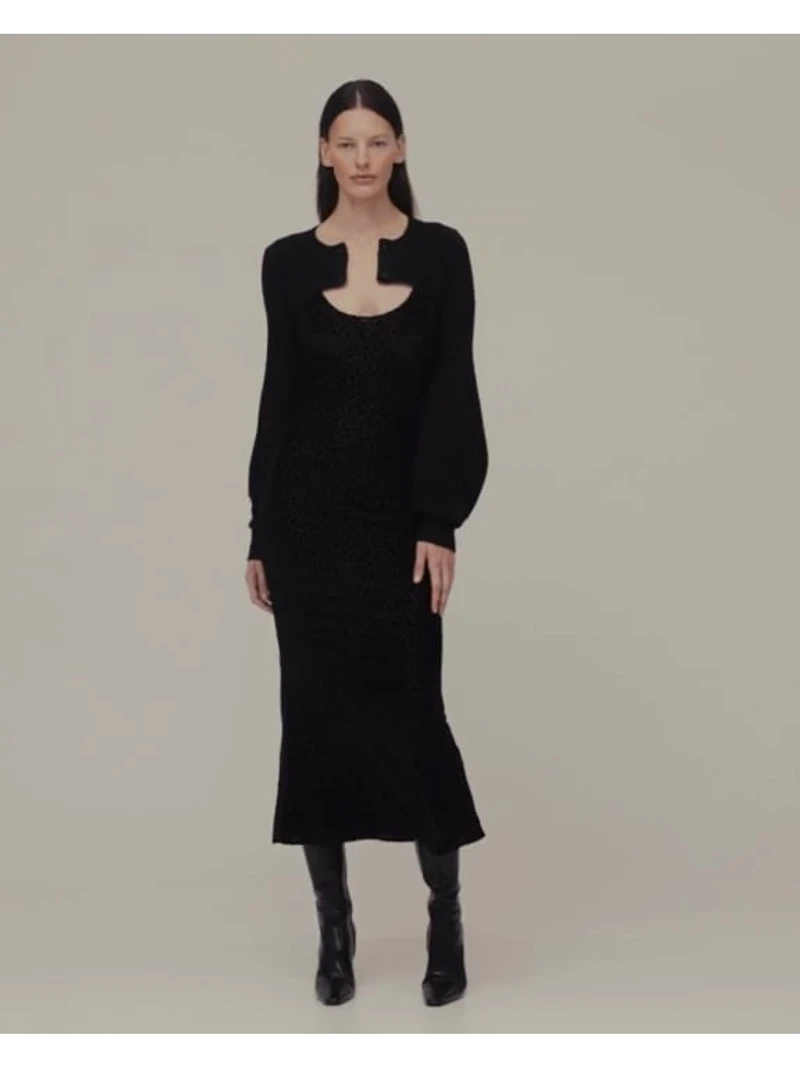 GapStudio Burnout Velvet Leopard Slip Dress