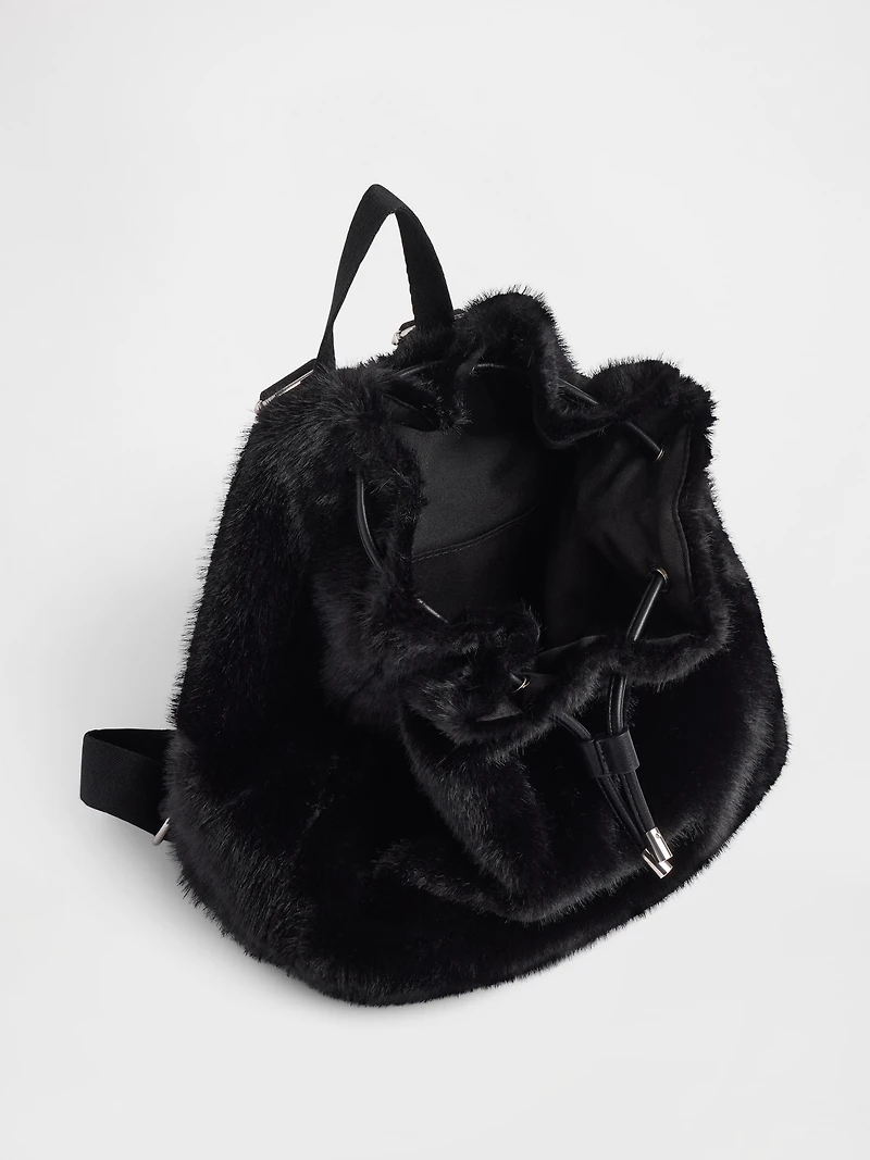 Kids Faux Fur Backpack