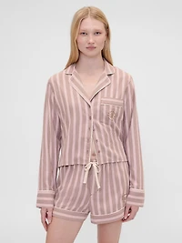 Gap × Summer Fridays Relaxed Flannel Stripe PJ Shirt