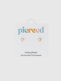 Pierced Co Tiny Peachy Heart Screwback Earrings