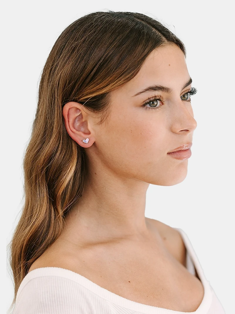 Pierced Co Heart Duo Screwback Earrings