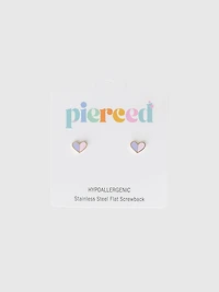 Pierced Co Heart Duo Screwback Earrings