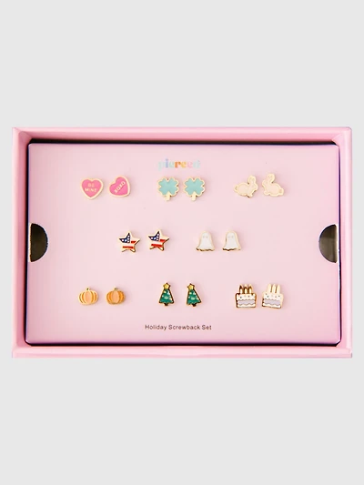 Pierced Co Holiday Screwback Earring Set