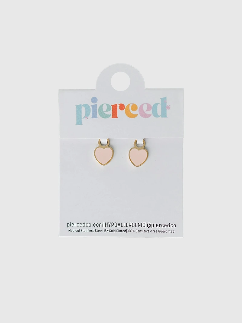 Pierced Co Peachy Heart Charm For Huggie Earrings