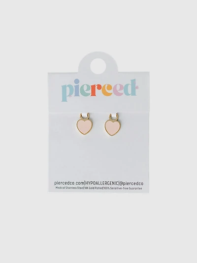 Pierced Co Peachy Heart Charm For Huggie Earrings