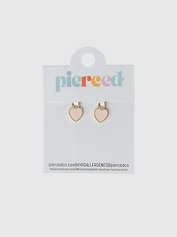 Pierced Co Peachy Heart Charm For Huggie Earrings