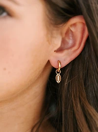 Pierced Co Football Charm For Huggie Earrings