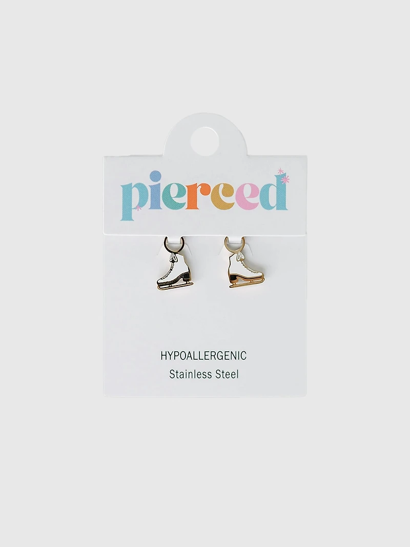 Pierced Co Ice Skate Charm For Huggie Earrings