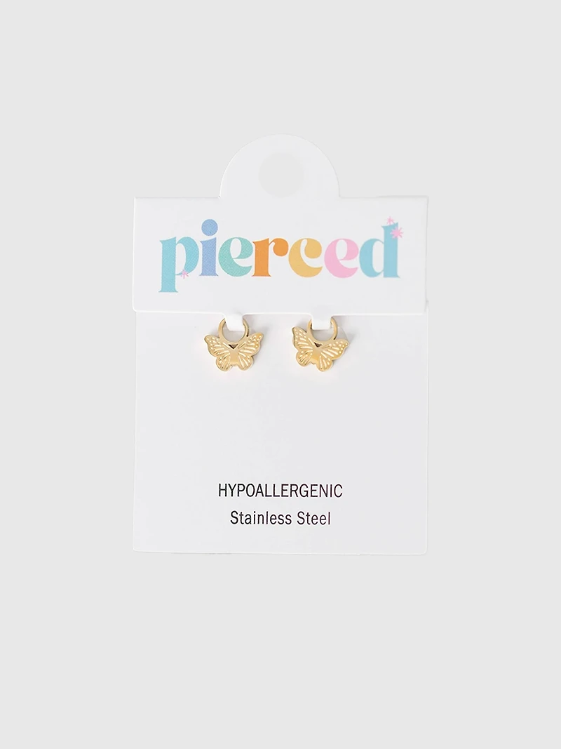 Pierced Co Classic Butterfly Charm For Huggie Earrings