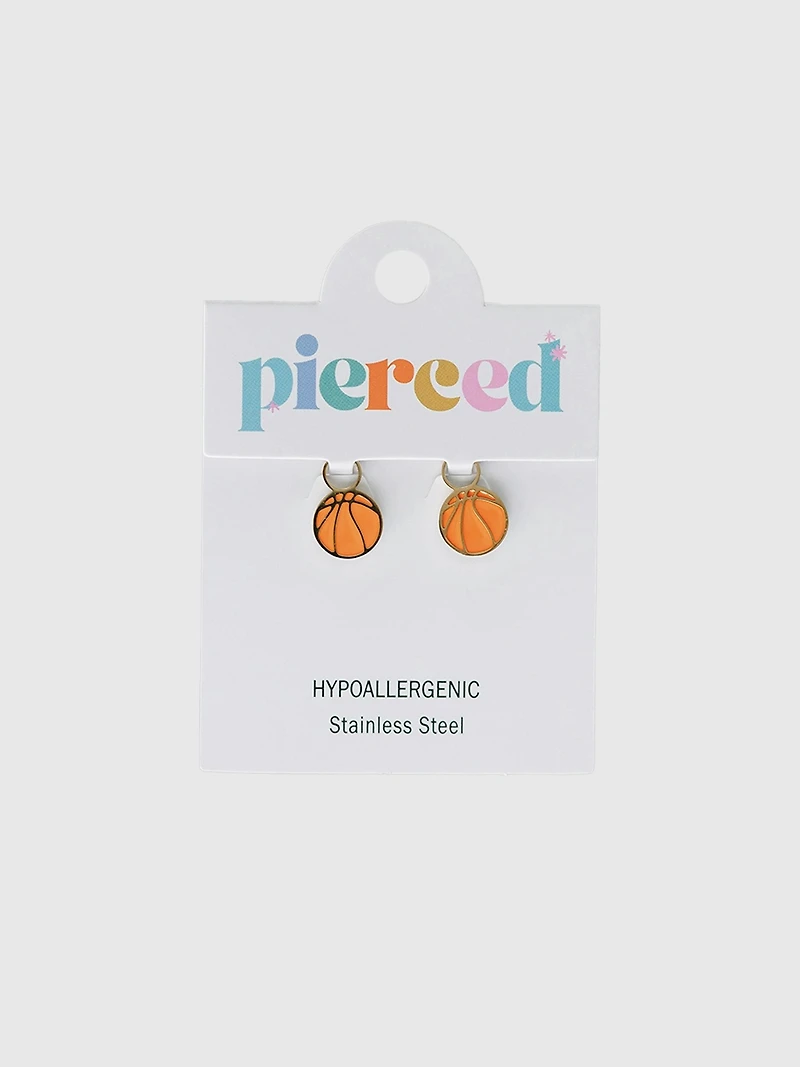 Pierced Co Basketball Charm For Huggie Earrings