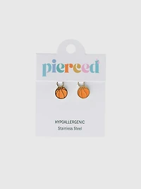 Pierced Co Basketball Charm For Huggie Earrings