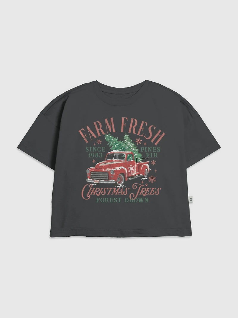 Kids Farm Fresh Christmas Trees Graphic T-Shirt