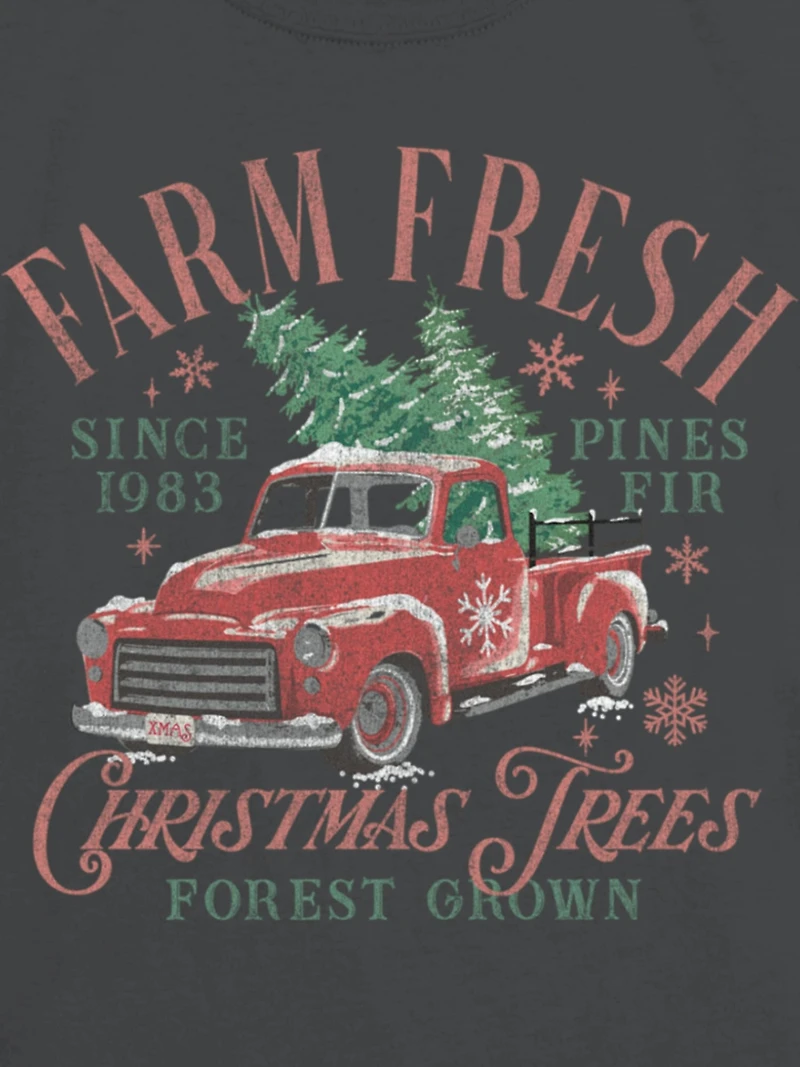 Kids Farm Fresh Christmas Trees Graphic T-Shirt