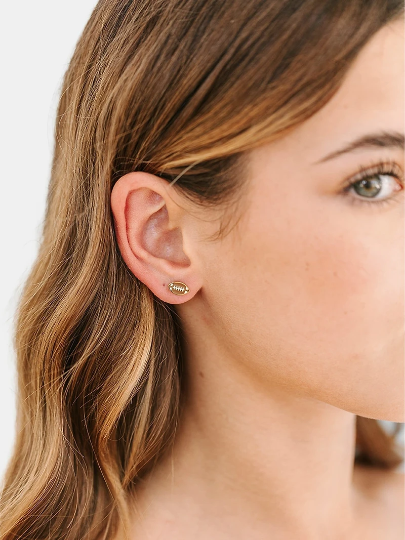 Pierced Co Football Screwback Earrings
