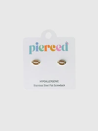 Pierced Co Football Screwback Earrings