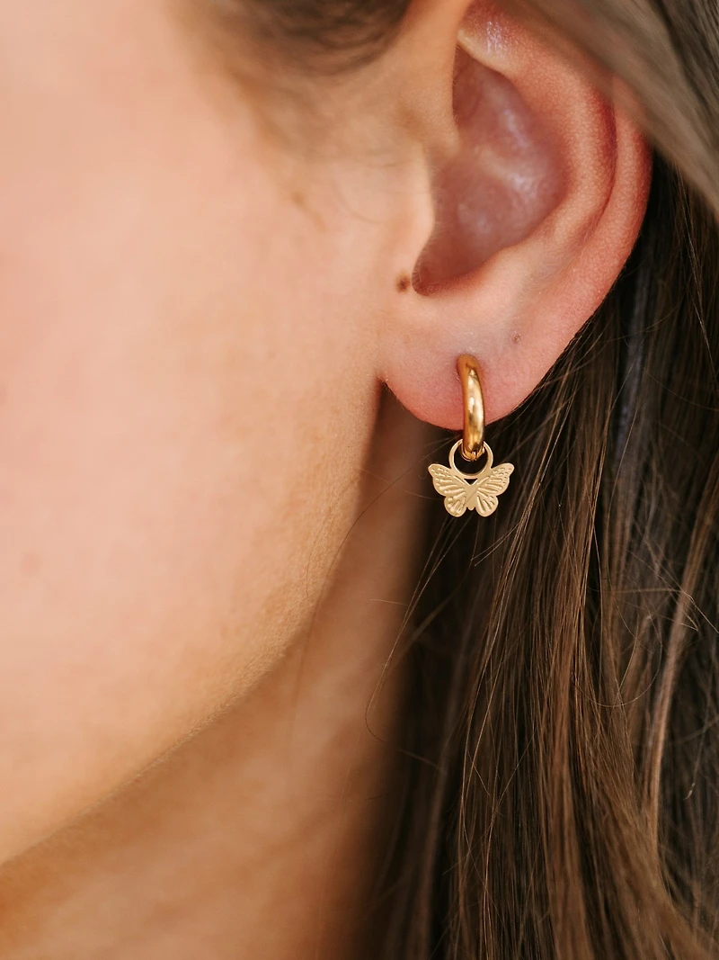 Pierced Co Classic Butterfly Charm For Huggie Earrings