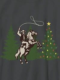 Kids Cowboy Christmas Graphic T-Shirt
