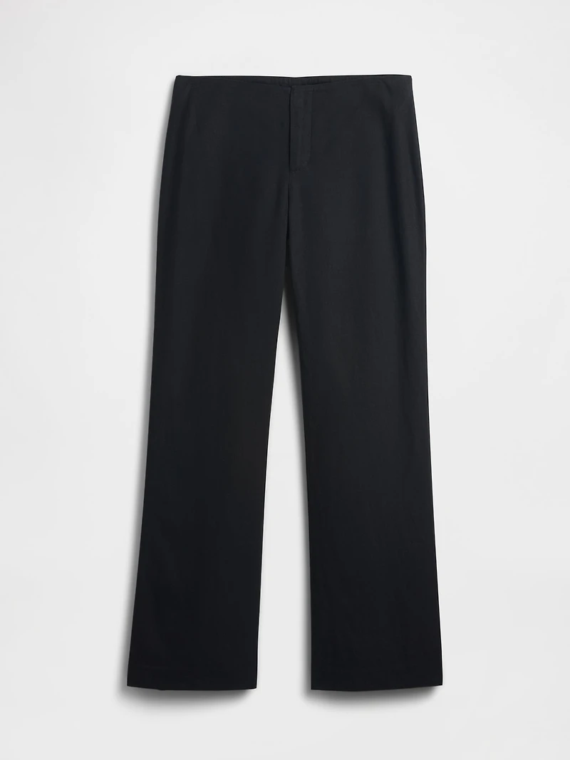 Low Rise Linen-Blend Flare Pants