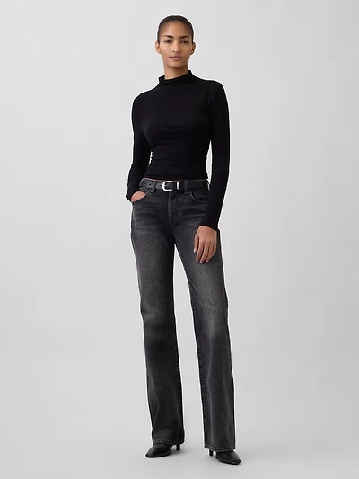 Mid Rise Relaxed Flare Jeans
