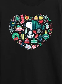 Toddler Peanuts Snoopy Holiday Icons Heart Long Sleeve Tee