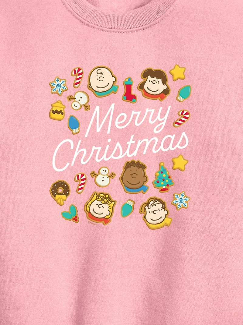Toddler Peanuts Merry Christmas Cookies Crewneck Fleece Sweatshirt