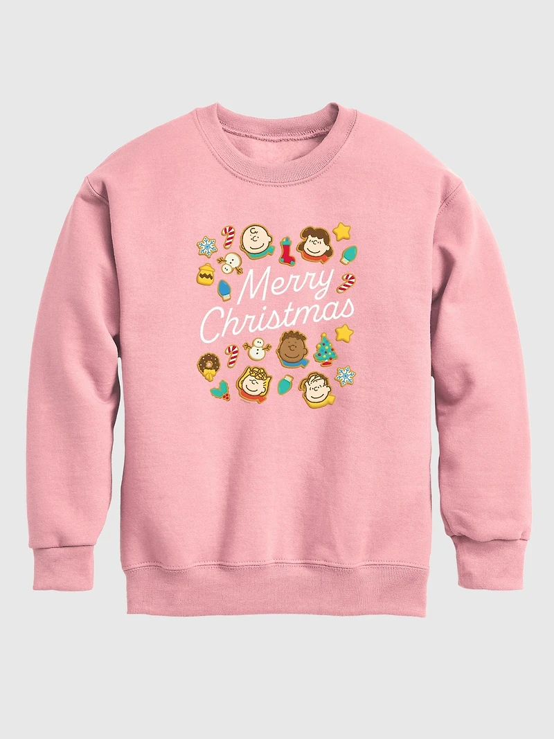 Toddler Peanuts Merry Christmas Cookies Crewneck Fleece Sweatshirt