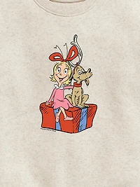 Toddler The Grinch Max And Cindy Lou Present Crewneck Fleece Sweatshirt