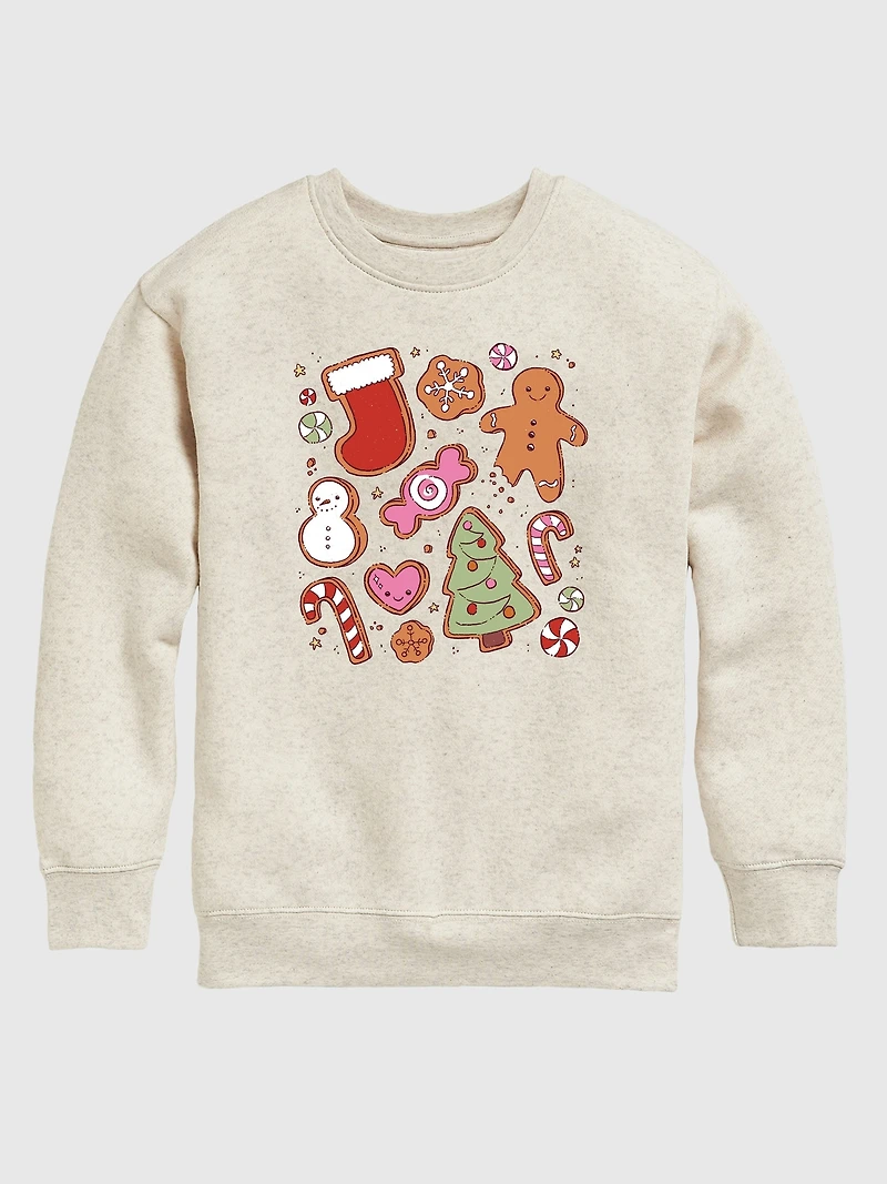 Toddler Kawaii Christmas Treats Crewneck Fleece Sweatshirt