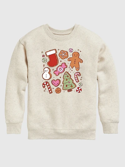 Toddler Kawaii Christmas Treats Crewneck Fleece Sweatshirt