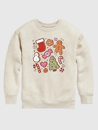 Toddler Kawaii Christmas Treats Crewneck Fleece Sweatshirt