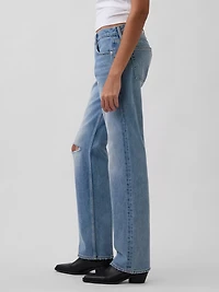 Mid Rise Rigid Straight Jeans