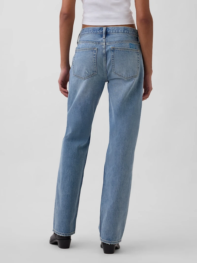 Mid Rise Rigid Straight Jeans