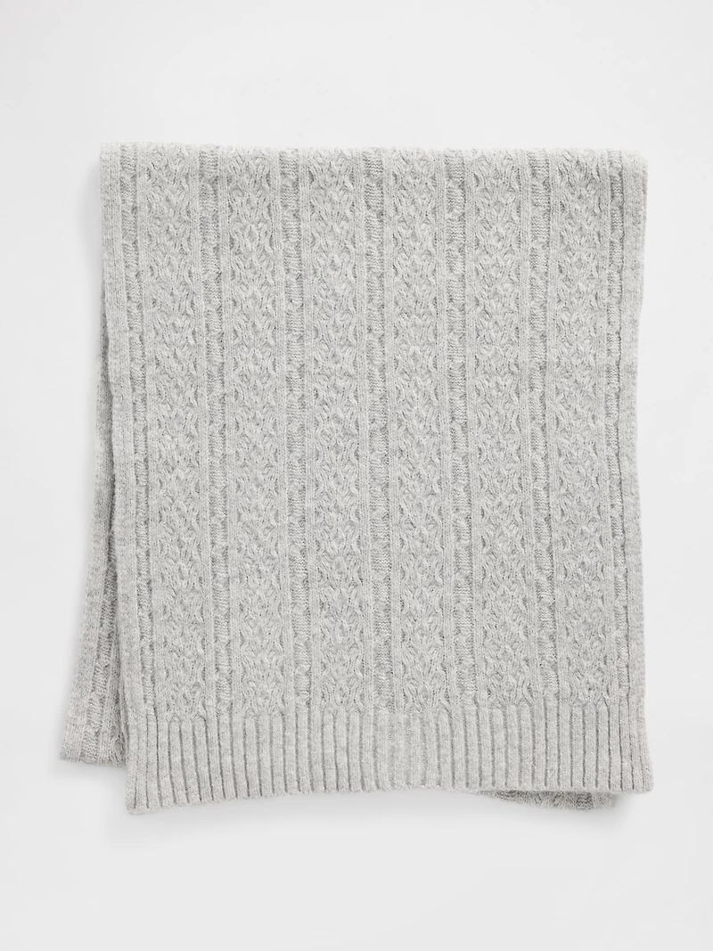 CashSoft Cable-Knit Scarf