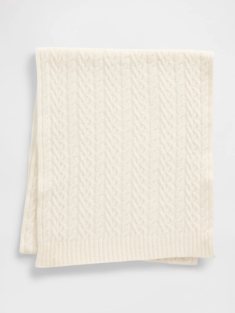 CashSoft Cable-Knit Scarf